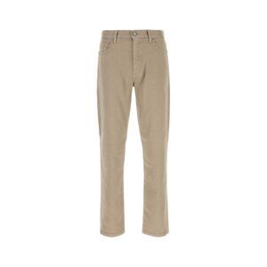 Zegna Men Beige Stretch Linen Blend Pant
